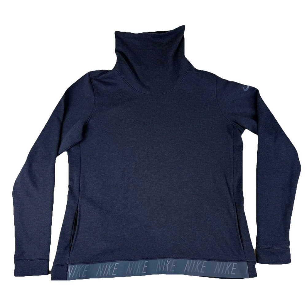 Nike Dri-Fit Sweatshirt Funnel‎ Cowl Neck Women's Large Blue 860130-473